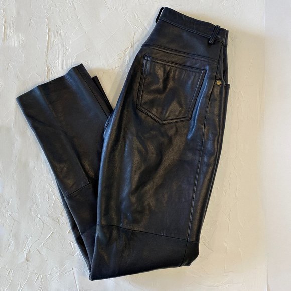 Nuage CGC Collection Pants - Vintage Nuage CGC Collection Genuine Leather Silk Lined High Waisted Pants